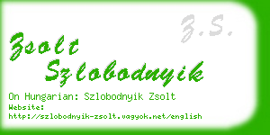 zsolt szlobodnyik business card